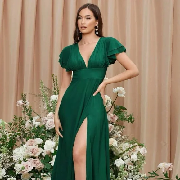 SHEIN Dresses Emerald Green Long Dress Poshmark